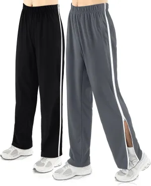 2 Pack Tear Away Pants for Men Sweat Basketball Pants 2 Side Zippers off Full Open Sweatpant with Pockets