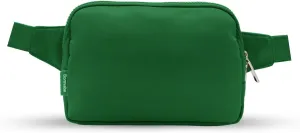 2L Fanny Pack for Women Men, Large Everywhere Belt Bag with Adjustable Strap 55", Crossbody Bag Water-resistant for Travel Sports Running Hiking, Fashion Waist Bag Everglade Green