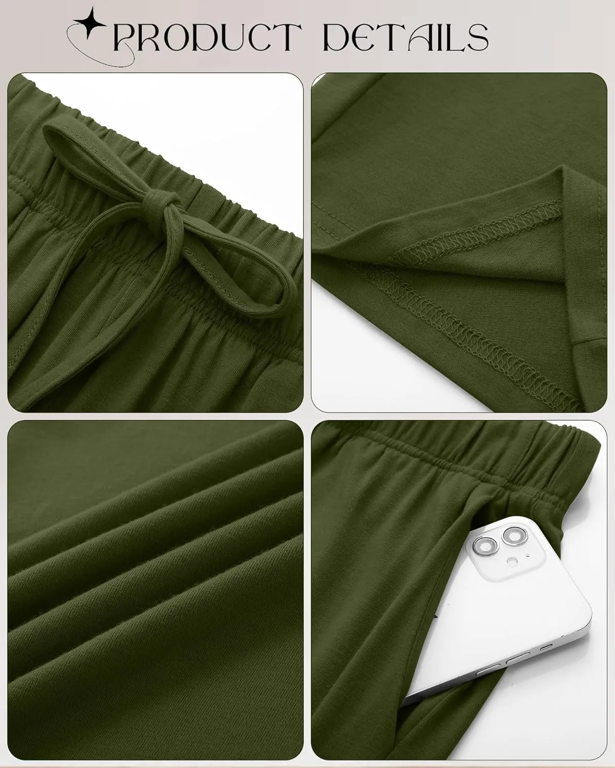 3 Pack Women's Lounge Pants with Pockets Casual Wide Leg Drawstring Yoga Pants Straight Trousers Spring Bottoms