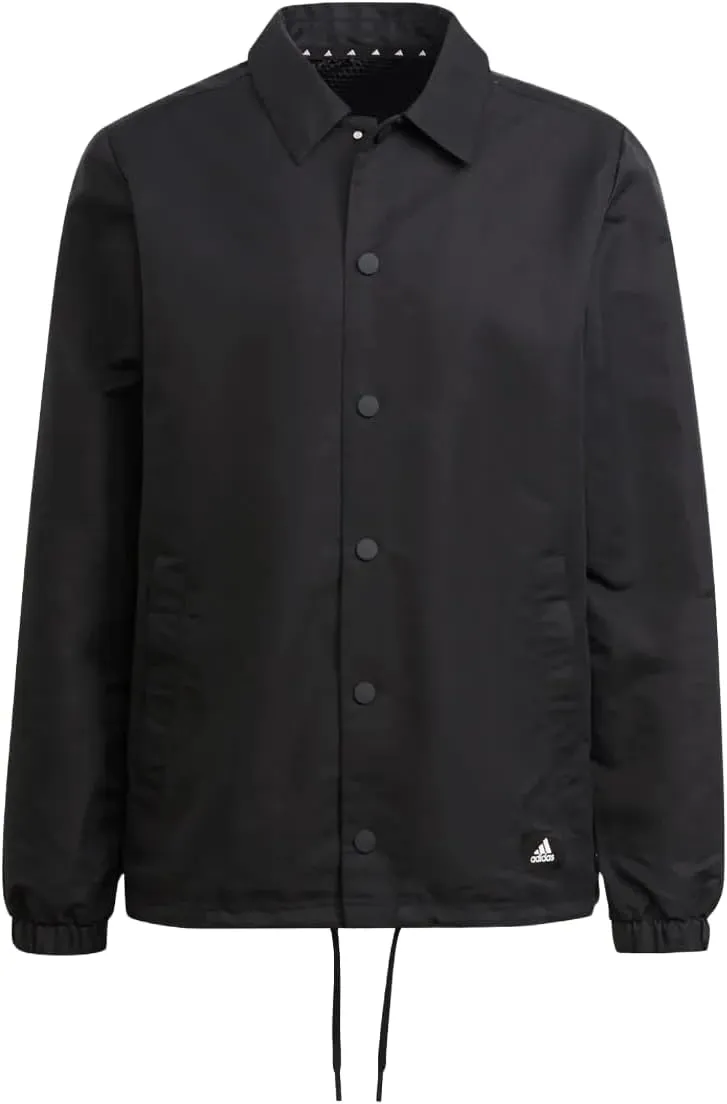 ADIDAS MEN'S SPORTSWEAR FUTURE ICONS COACH JACKET, BLACK, MEDIUM