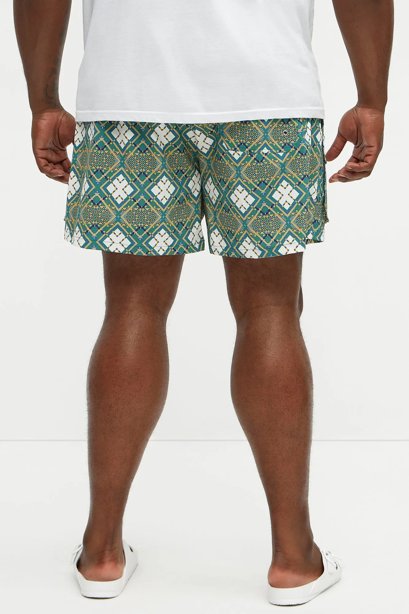 Adios Geometric Cargo Swim Mid Trunk - Multi Color