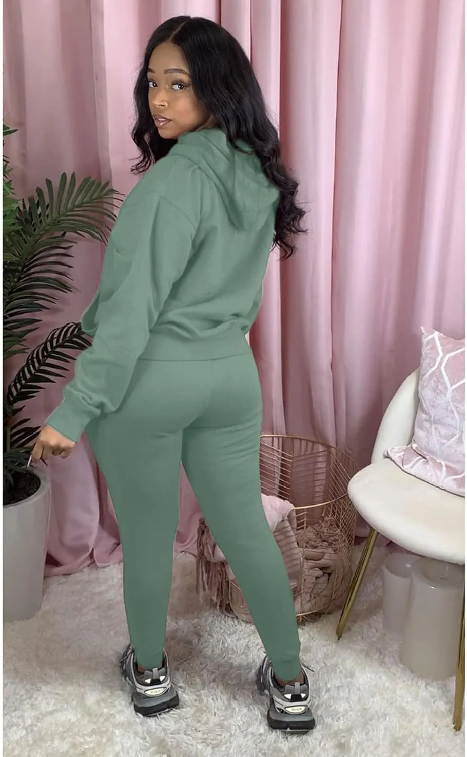 Alunzoem Sweatsuits for Women Set 2 Piece Jogging Outfits Long Sleeve Hoodie Sweatshirt Sweatpants Tracksuit