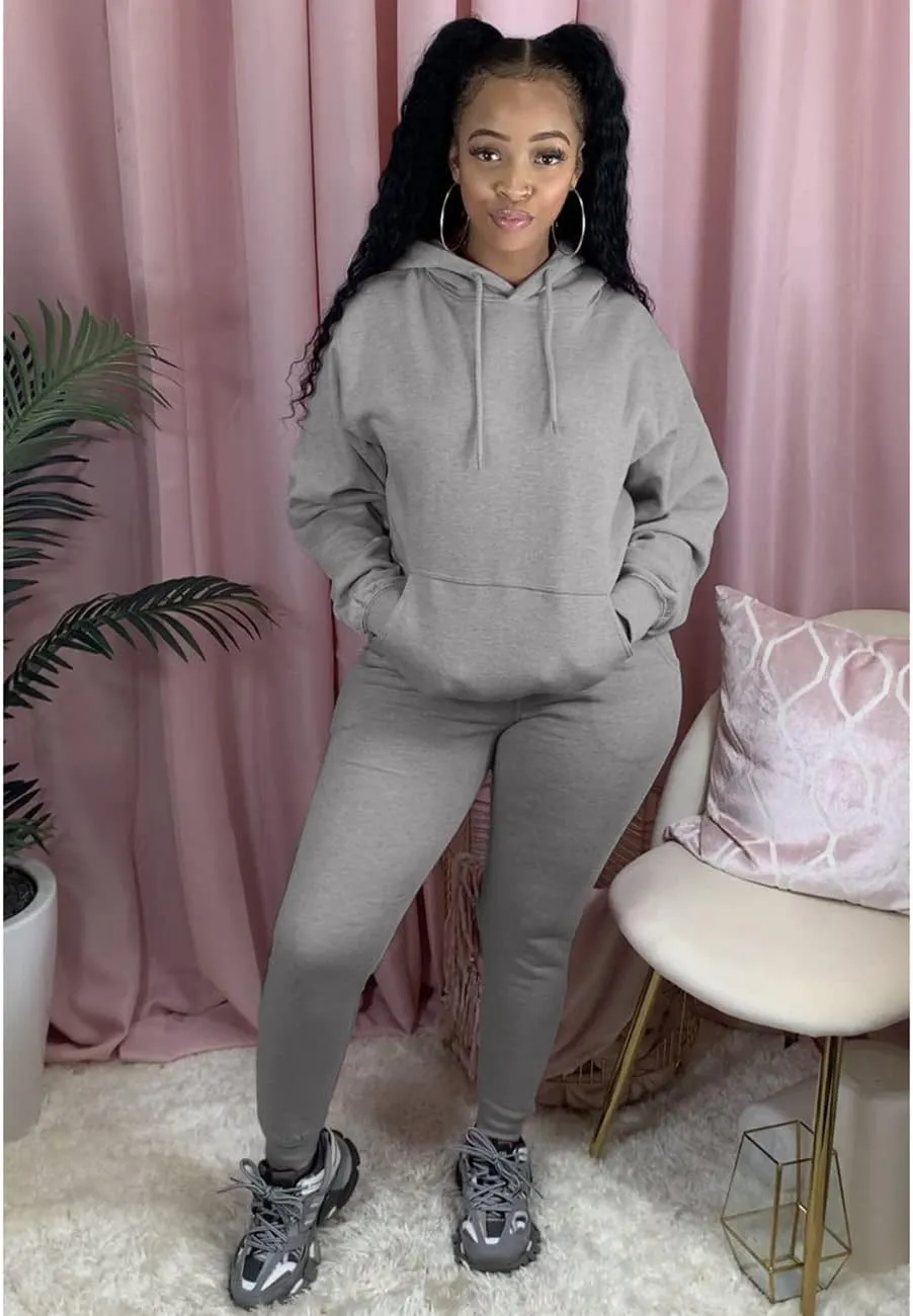 Alunzoem Sweatsuits for Women Set 2 Piece Jogging Outfits Long Sleeve Hoodie Sweatshirt Sweatpants Tracksuit