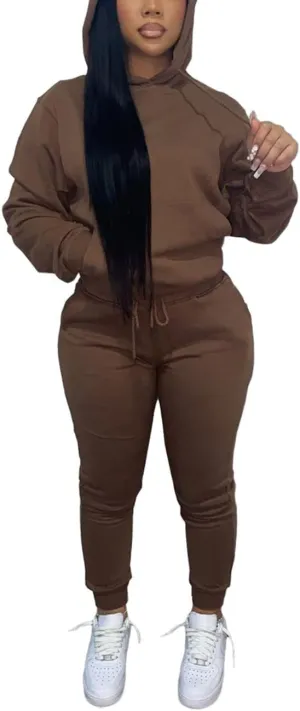 Alunzoem Sweatsuits for Women Set 2 Piece Jogging Outfits Long Sleeve Hoodie Sweatshirt Sweatpants Tracksuit