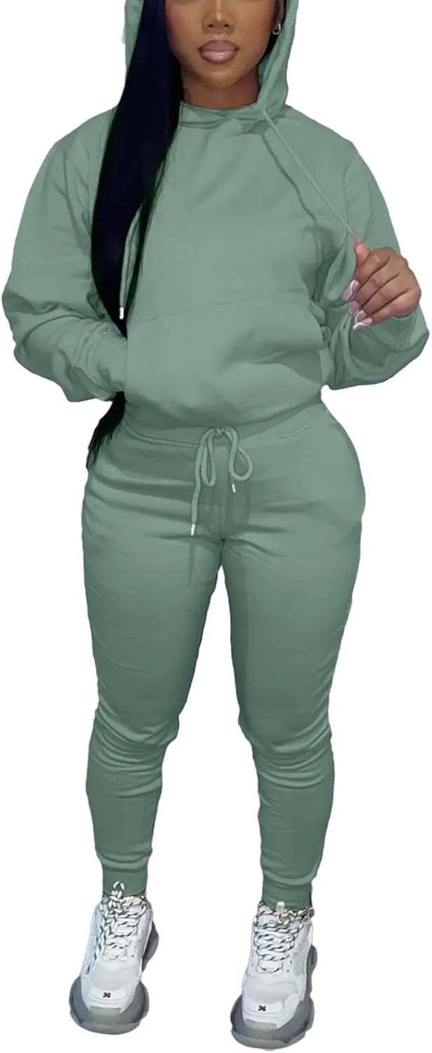 Alunzoem Sweatsuits for Women Set 2 Piece Jogging Outfits Long Sleeve Hoodie Sweatshirt Sweatpants Tracksuit