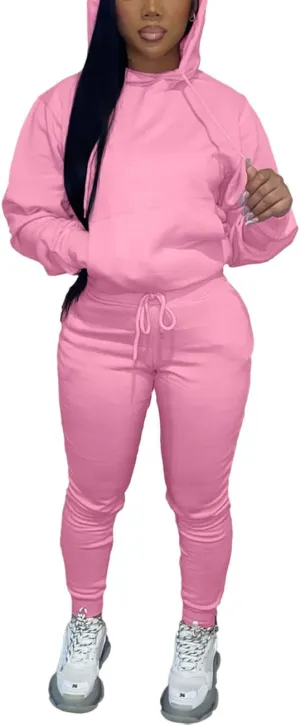 Alunzoem Sweatsuits for Women Set 2 Piece Jogging Outfits Long Sleeve Hoodie Sweatshirt Sweatpants Tracksuit