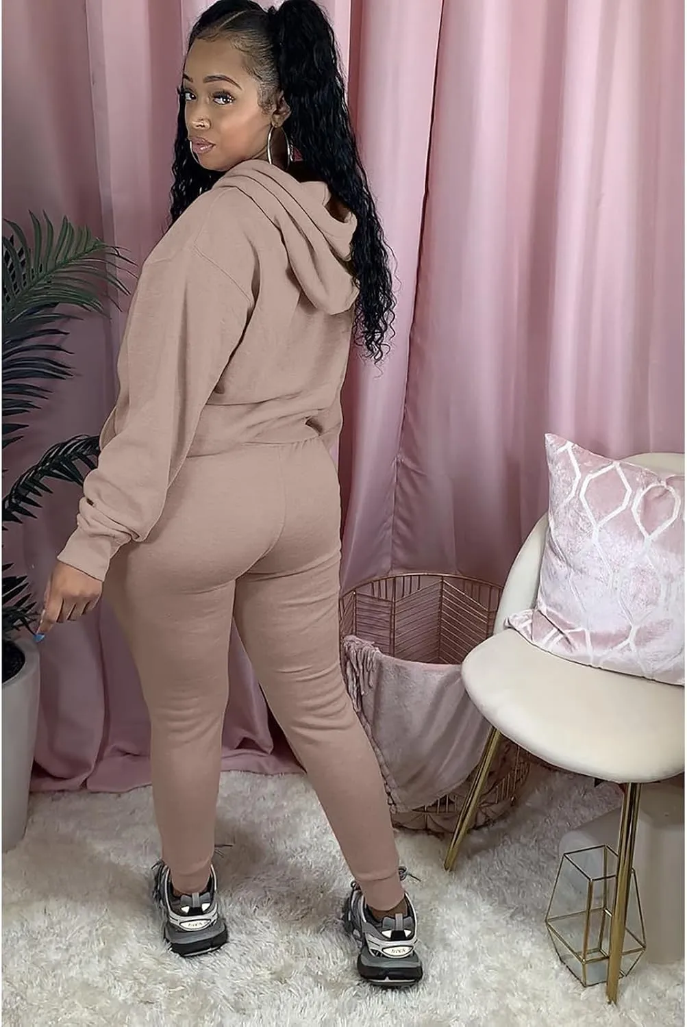 Alunzoem Sweatsuits for Women Set 2 Piece Jogging Outfits Long Sleeve Hoodie Sweatshirt Sweatpants Tracksuit
