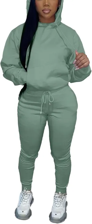 Alunzoem Sweatsuits for Women Set 2 Piece Jogging Outfits Long Sleeve Hoodie Sweatshirt Sweatpants Tracksuit