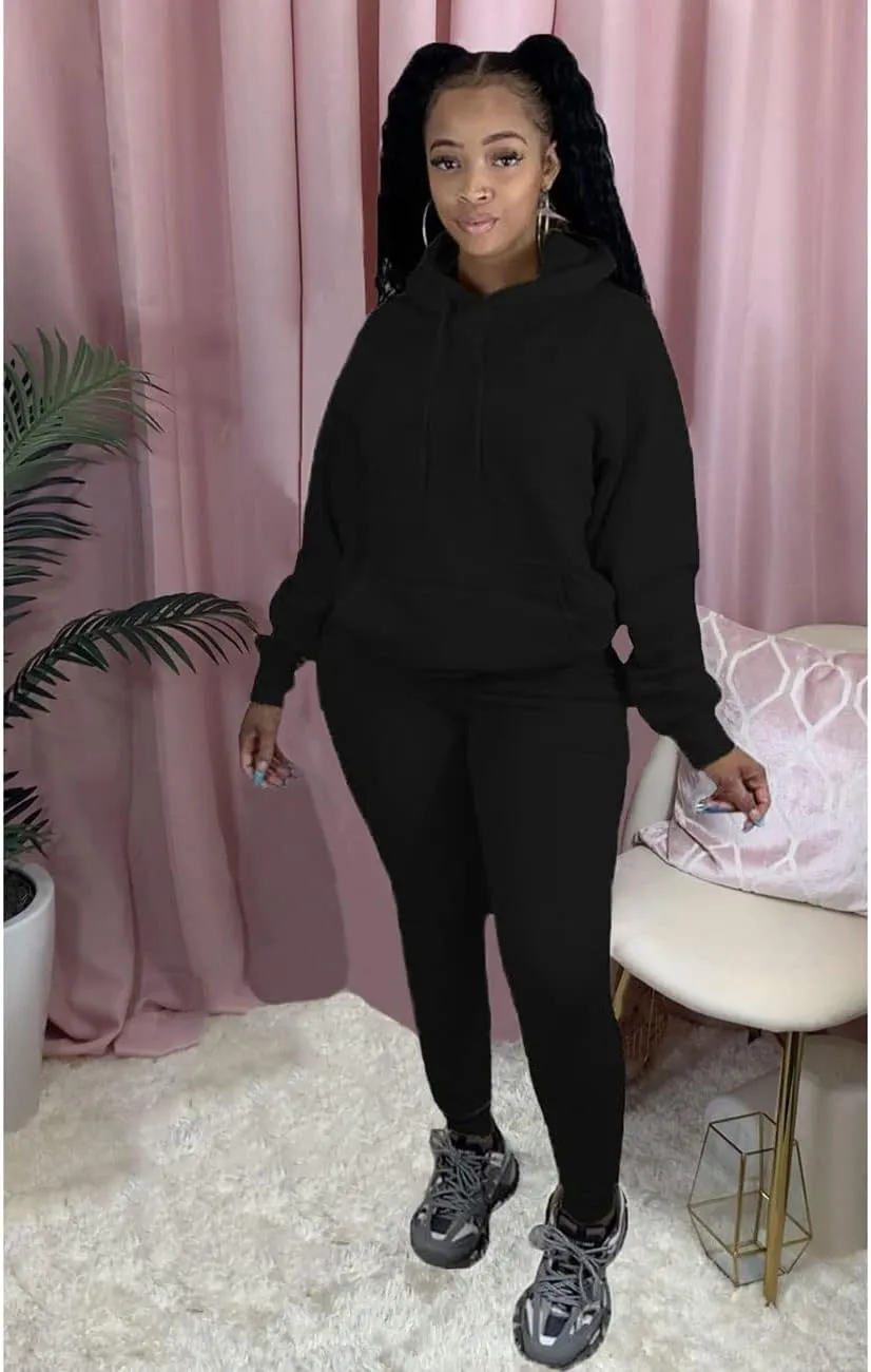 Alunzoem Sweatsuits for Women Set 2 Piece Jogging Outfits Long Sleeve Hoodie Sweatshirt Sweatpants Tracksuit