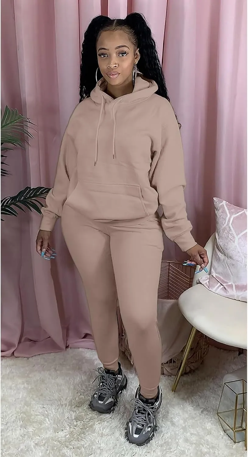 Alunzoem Sweatsuits for Women Set 2 Piece Jogging Outfits Long Sleeve Hoodie Sweatshirt Sweatpants Tracksuit