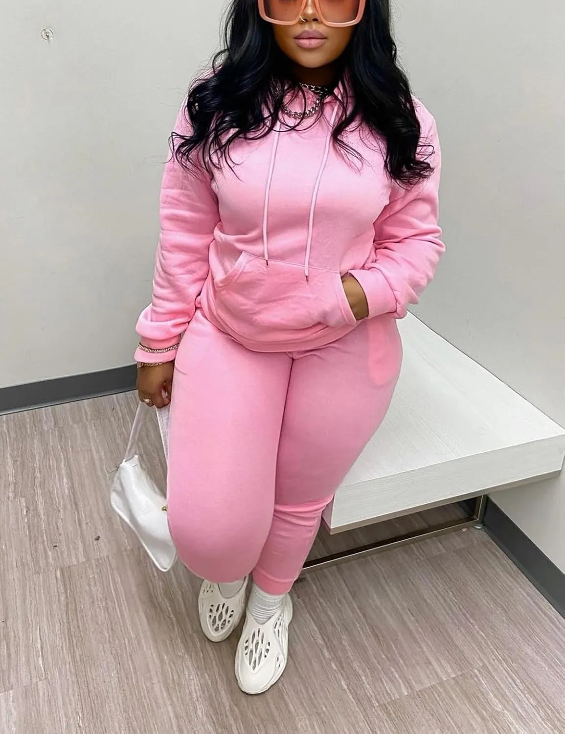 Alunzoem Sweatsuits for Women Set 2 Piece Jogging Outfits Long Sleeve Hoodie Sweatshirt Sweatpants Tracksuit