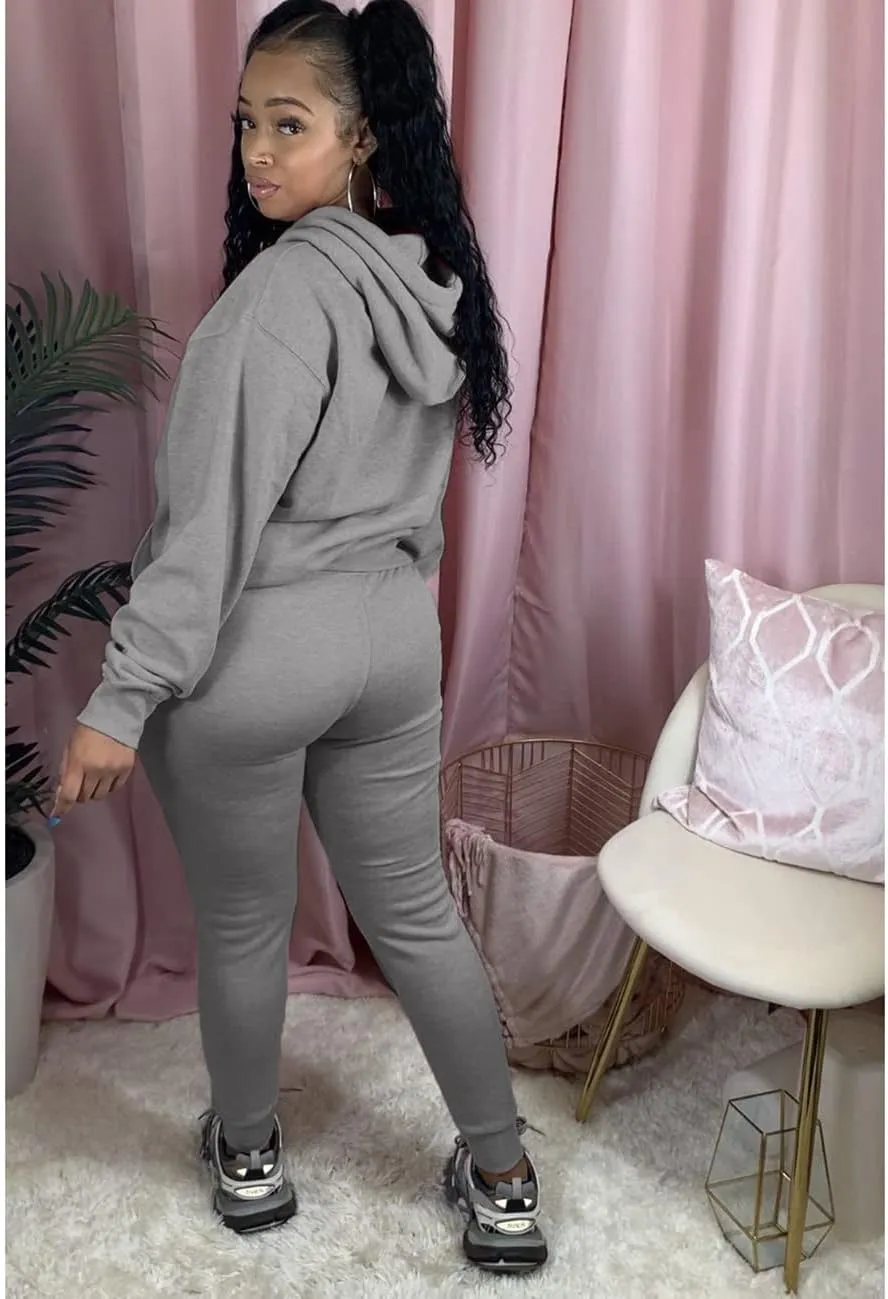 Alunzoem Sweatsuits for Women Set 2 Piece Jogging Outfits Long Sleeve Hoodie Sweatshirt Sweatpants Tracksuit