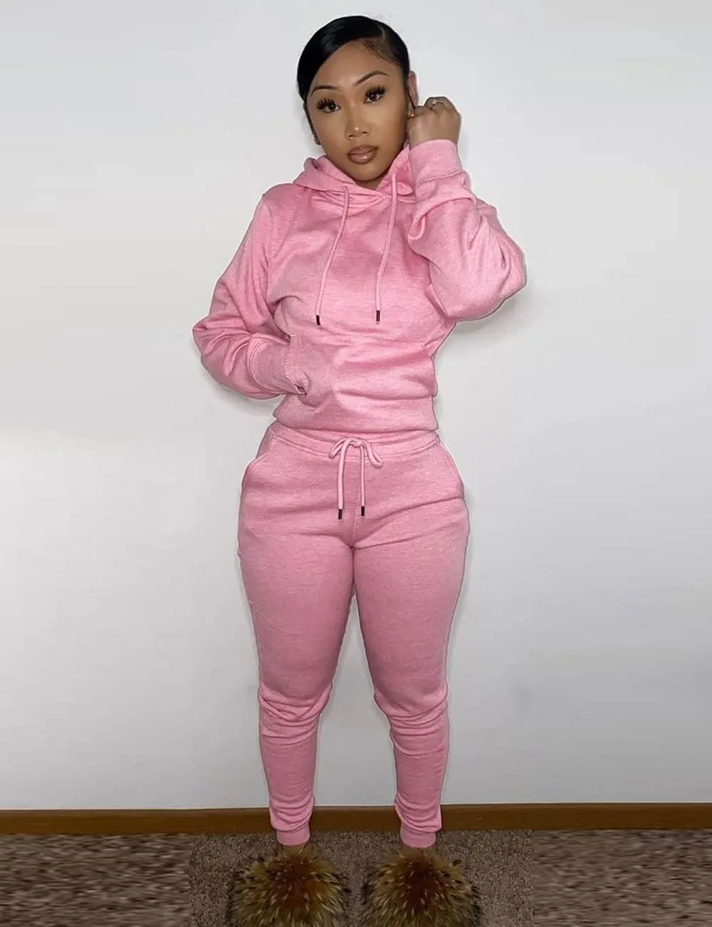 Alunzoem Sweatsuits for Women Set 2 Piece Jogging Outfits Long Sleeve Hoodie Sweatshirt Sweatpants Tracksuit