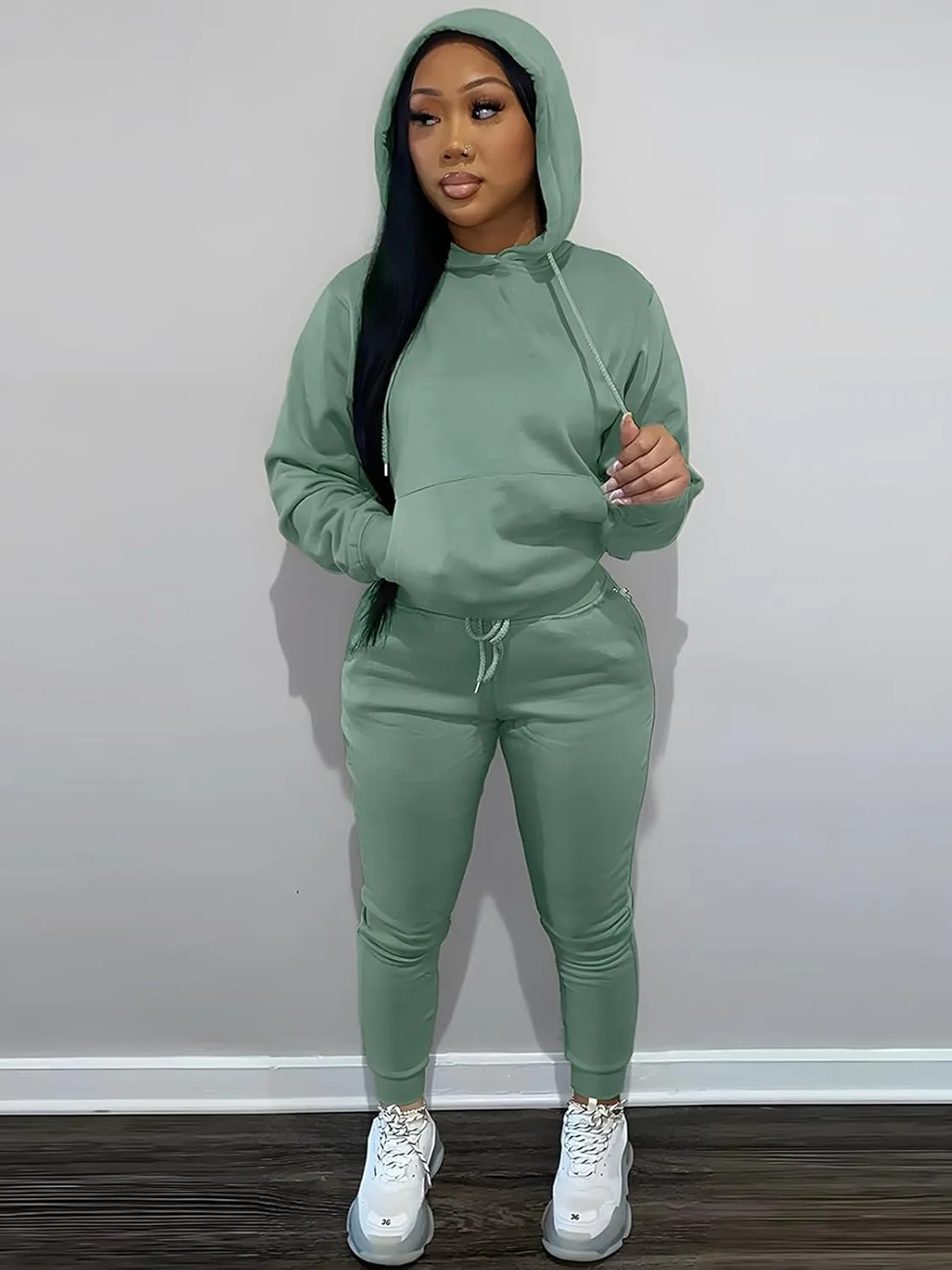 Alunzoem Sweatsuits for Women Set 2 Piece Jogging Outfits Long Sleeve Hoodie Sweatshirt Sweatpants Tracksuit