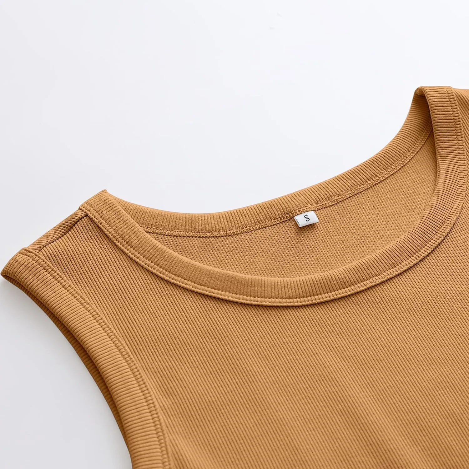 ANRABESS Womens Sleeveless High Neck Tank Tops Fashion Summer Casual Basic Slim Fit Ribbed Racerback Top Shirt Clothes