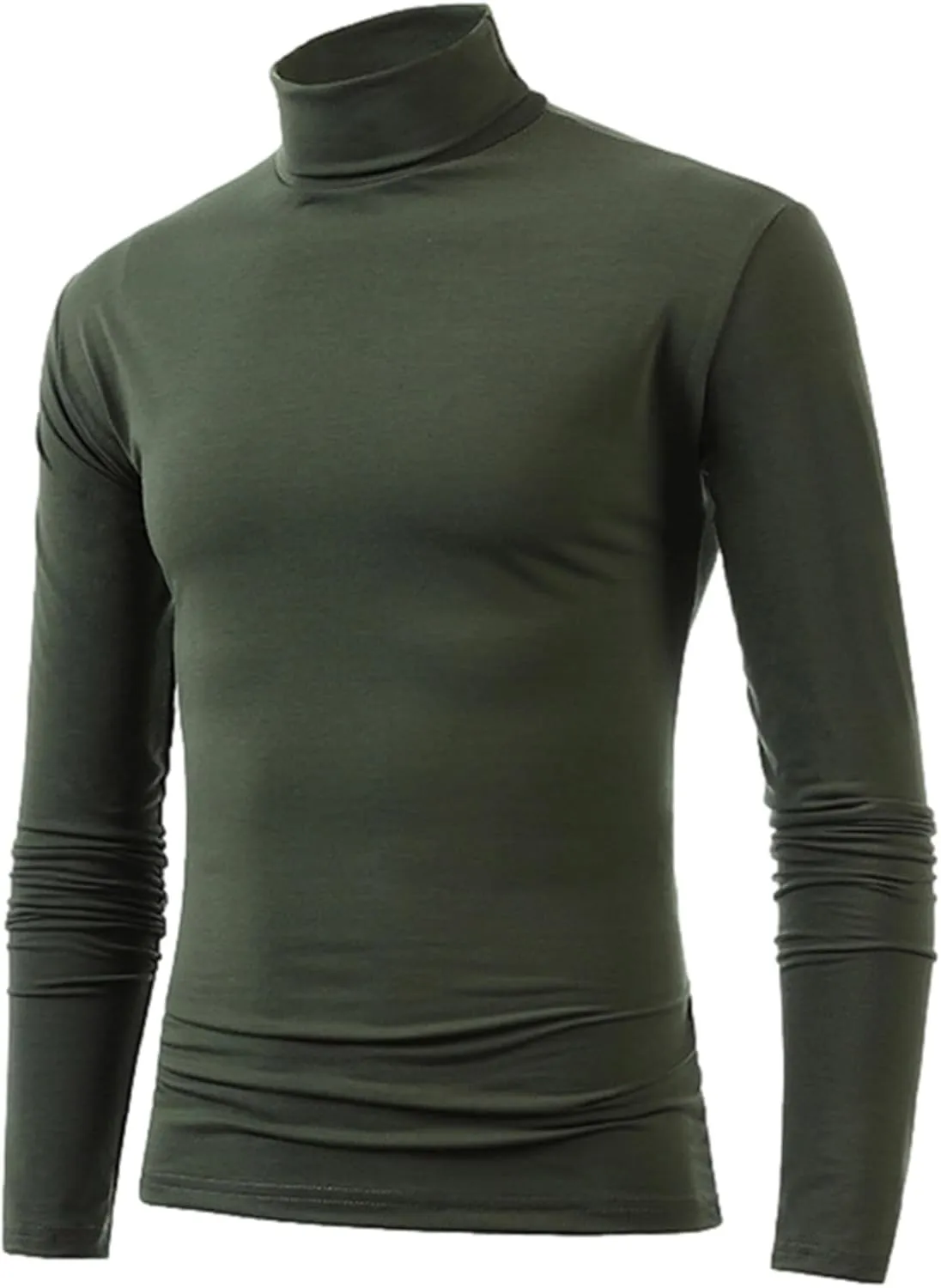 ANUFER Mens 3 Pack Long Sleeve Compression Shirts - Sports Running Base Layer Tops - Thermal Mock Neck Undershirts