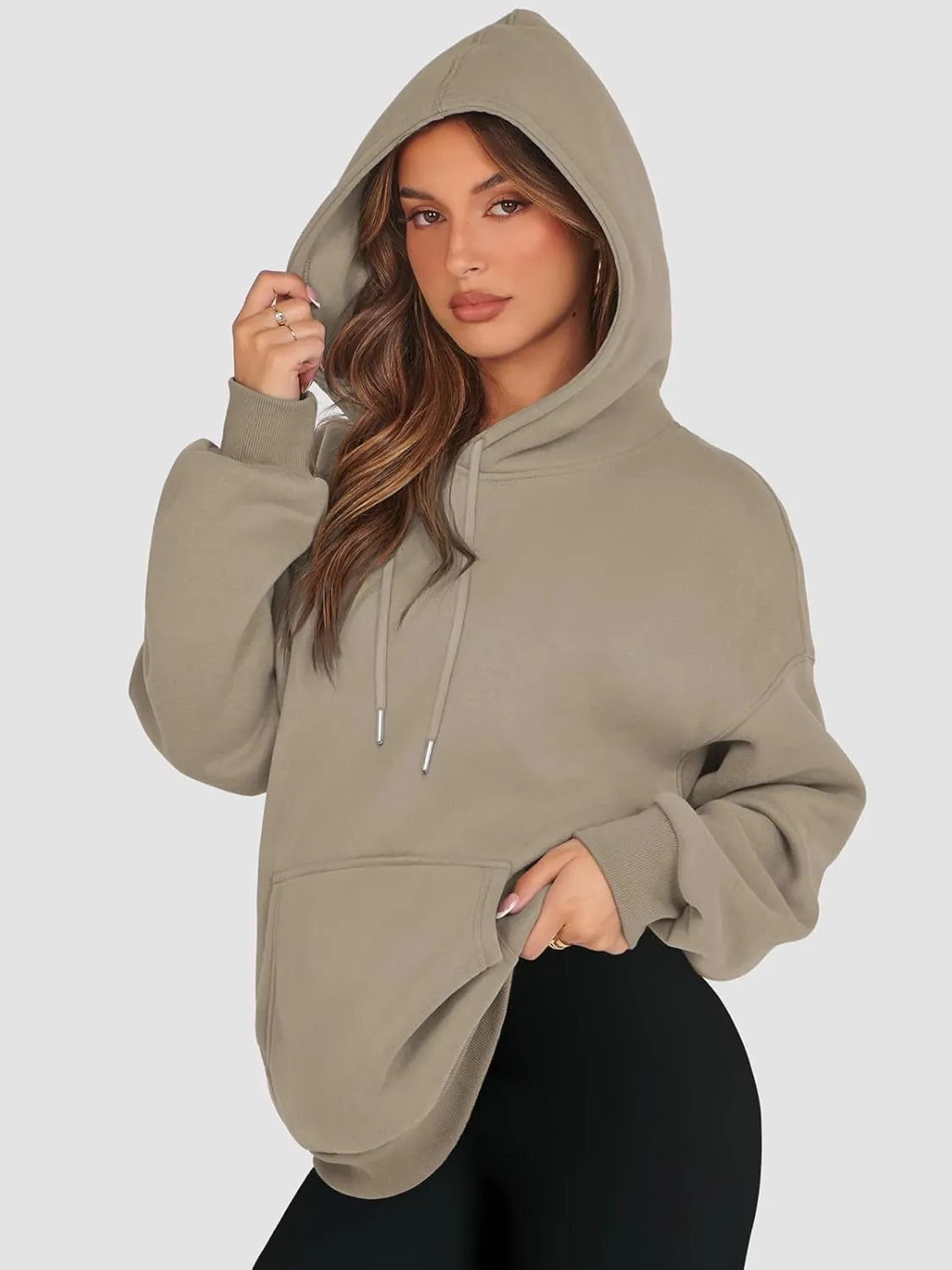 ATHMILE Womens Oversized Hoodies Fleece Sweatshirts Y2K Casual Long Sleeve Pullover Fall Clothes with Pocket and Drawstring