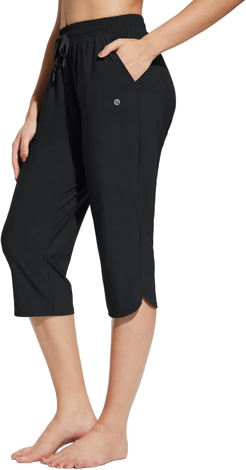 baleaf Women's Swim Capris Pants 18" Quick Dry Modest Swimsuits UPF 50  Bathing Suit Bottoms Beach Pants with Pockets