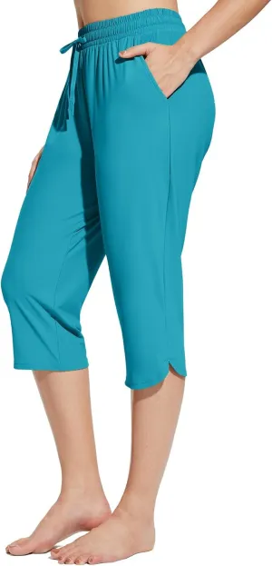 baleaf Women's Swim Capris Pants 18" Quick Dry Modest Swimsuits UPF 50  Bathing Suit Bottoms Beach Pants with Pockets