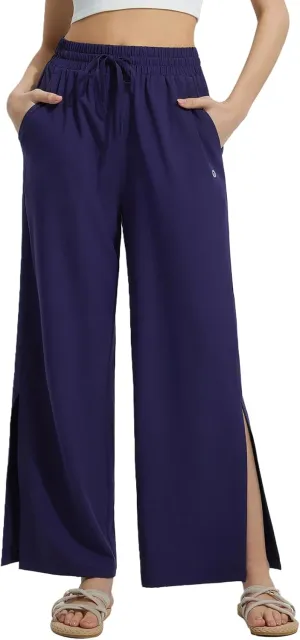 baleaf Women's Wide Leg Swim Pants UPF50  Long Beach Pants High Waisted Lightweight Quick Dry Flowy Swim Capris with Pockets