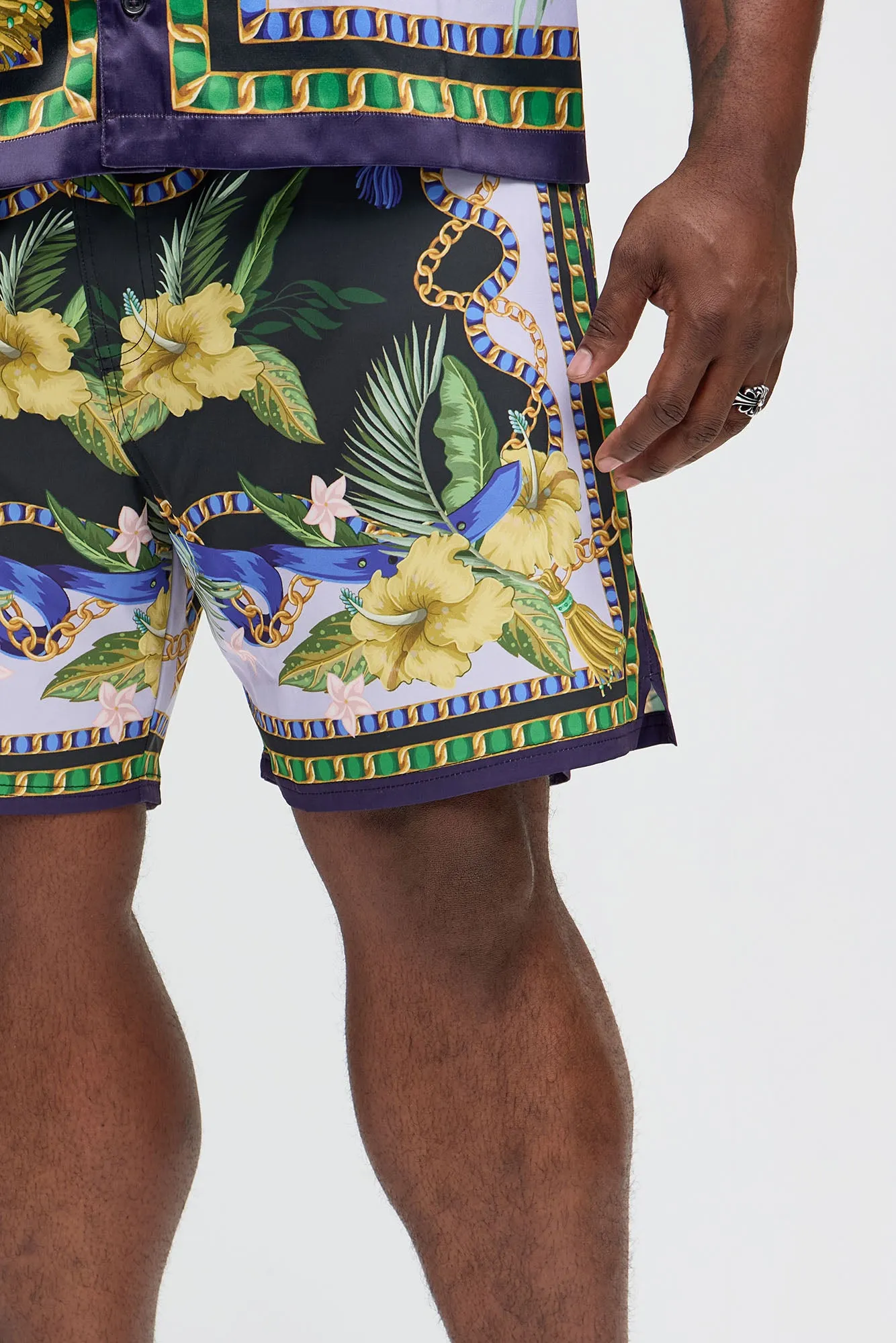 Baroque Floral Swim Classic Trunk - Multi Color