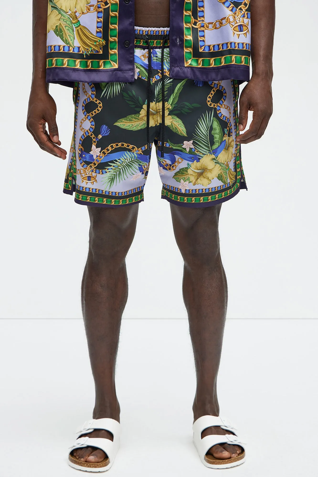 Baroque Floral Swim Classic Trunk - Multi Color