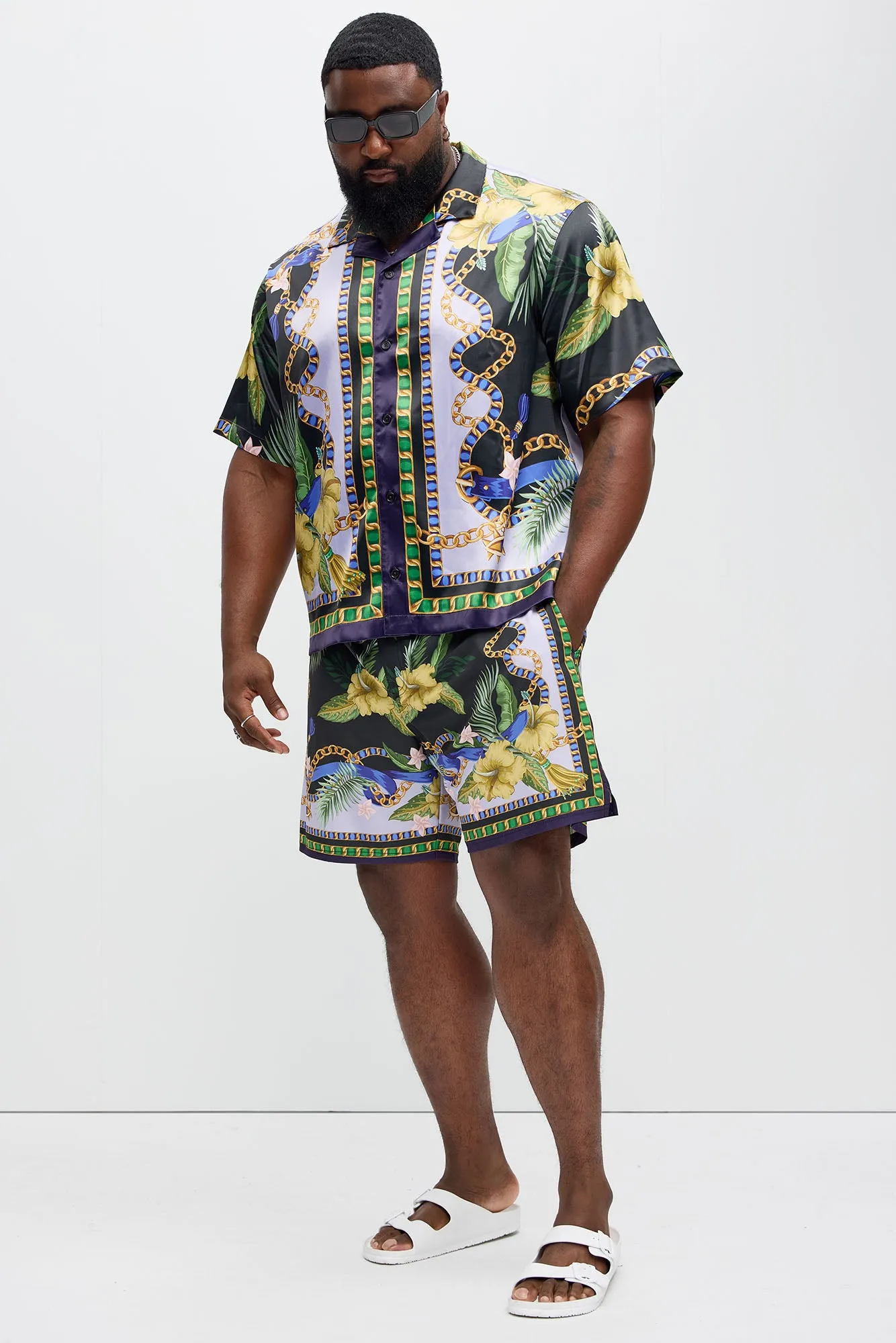 Baroque Floral Swim Classic Trunk - Multi Color