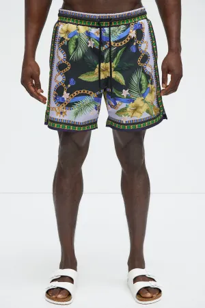 Baroque Floral Swim Classic Trunk - Multi Color