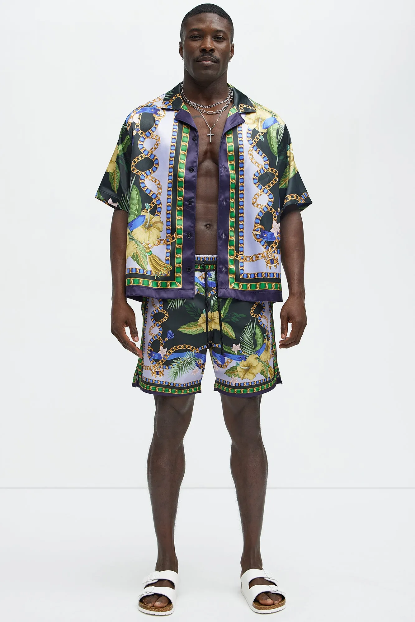 Baroque Floral Swim Classic Trunk - Multi Color