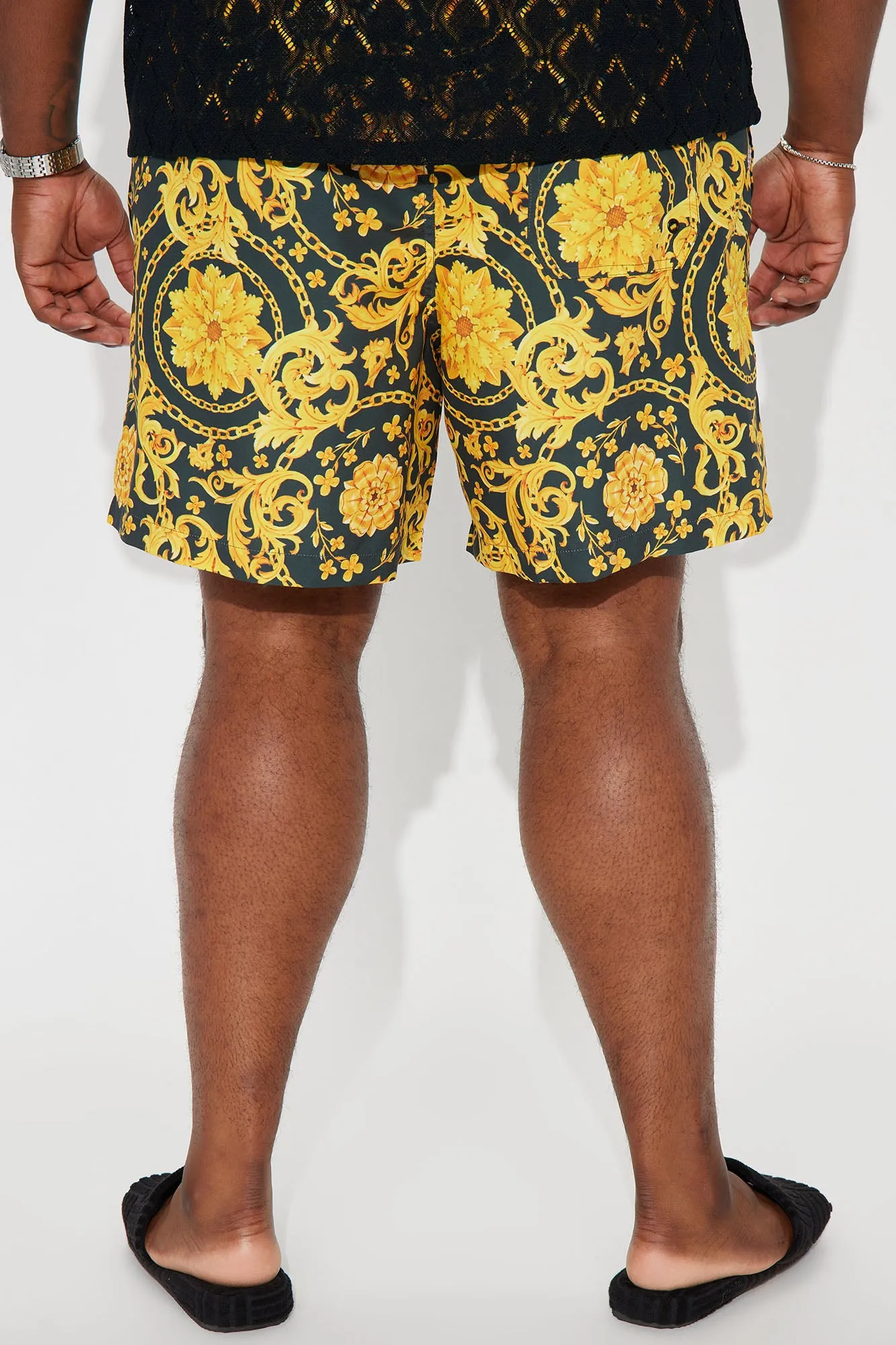 Baroque Royalty Swim Classic Trunk - Black/Gold