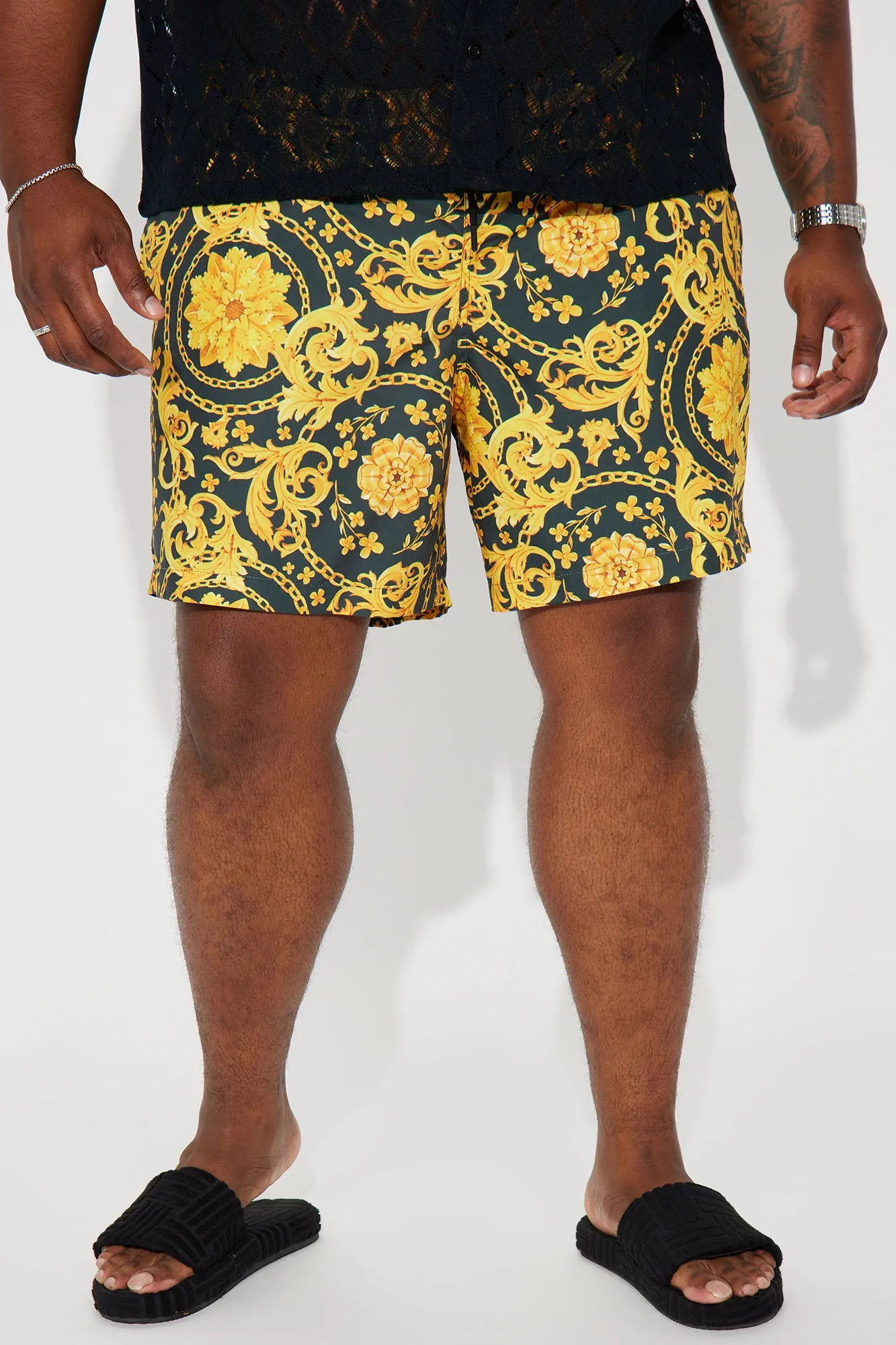Baroque Royalty Swim Classic Trunk - Black/Gold