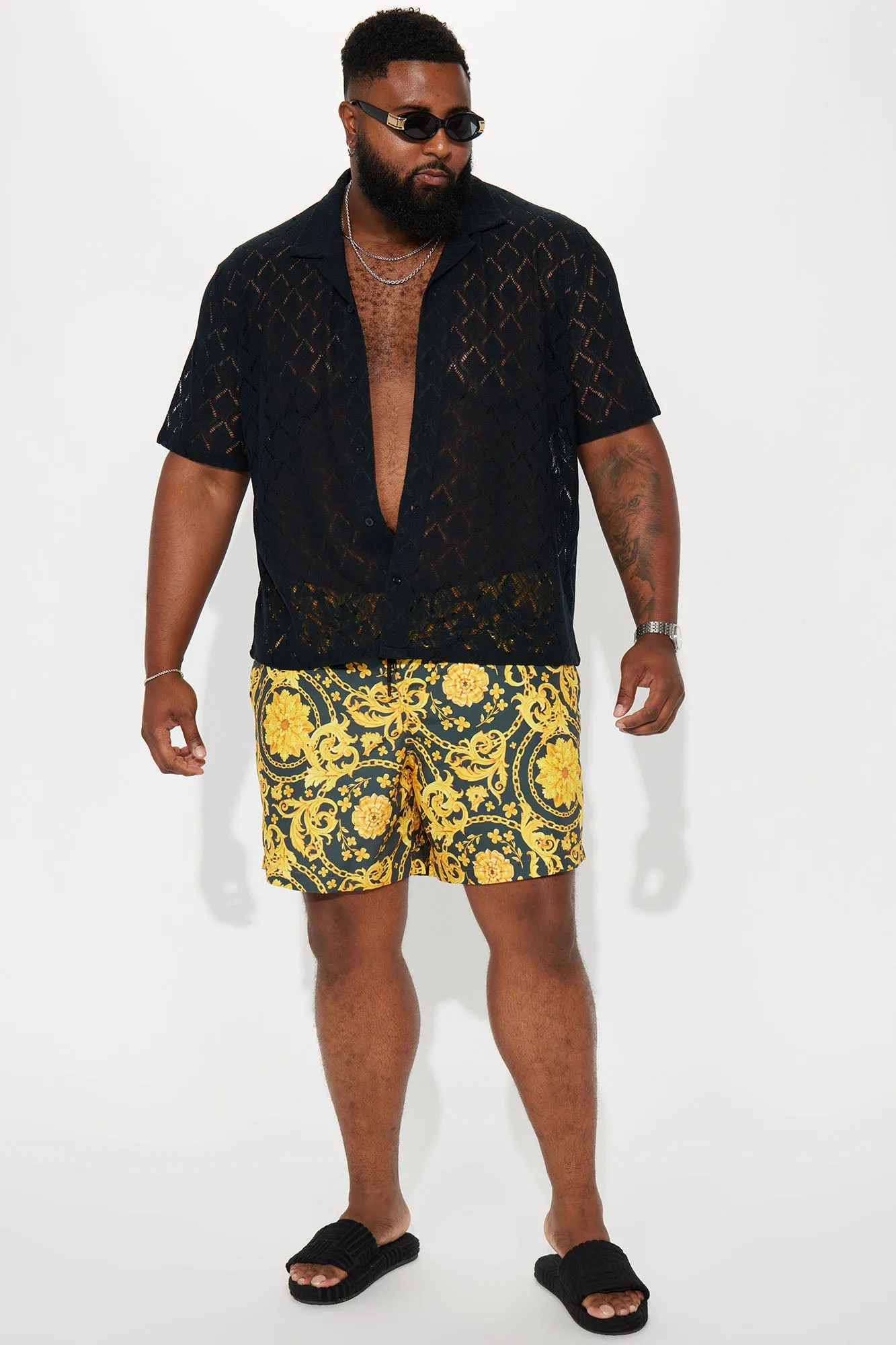 Baroque Royalty Swim Classic Trunk - Black/Gold