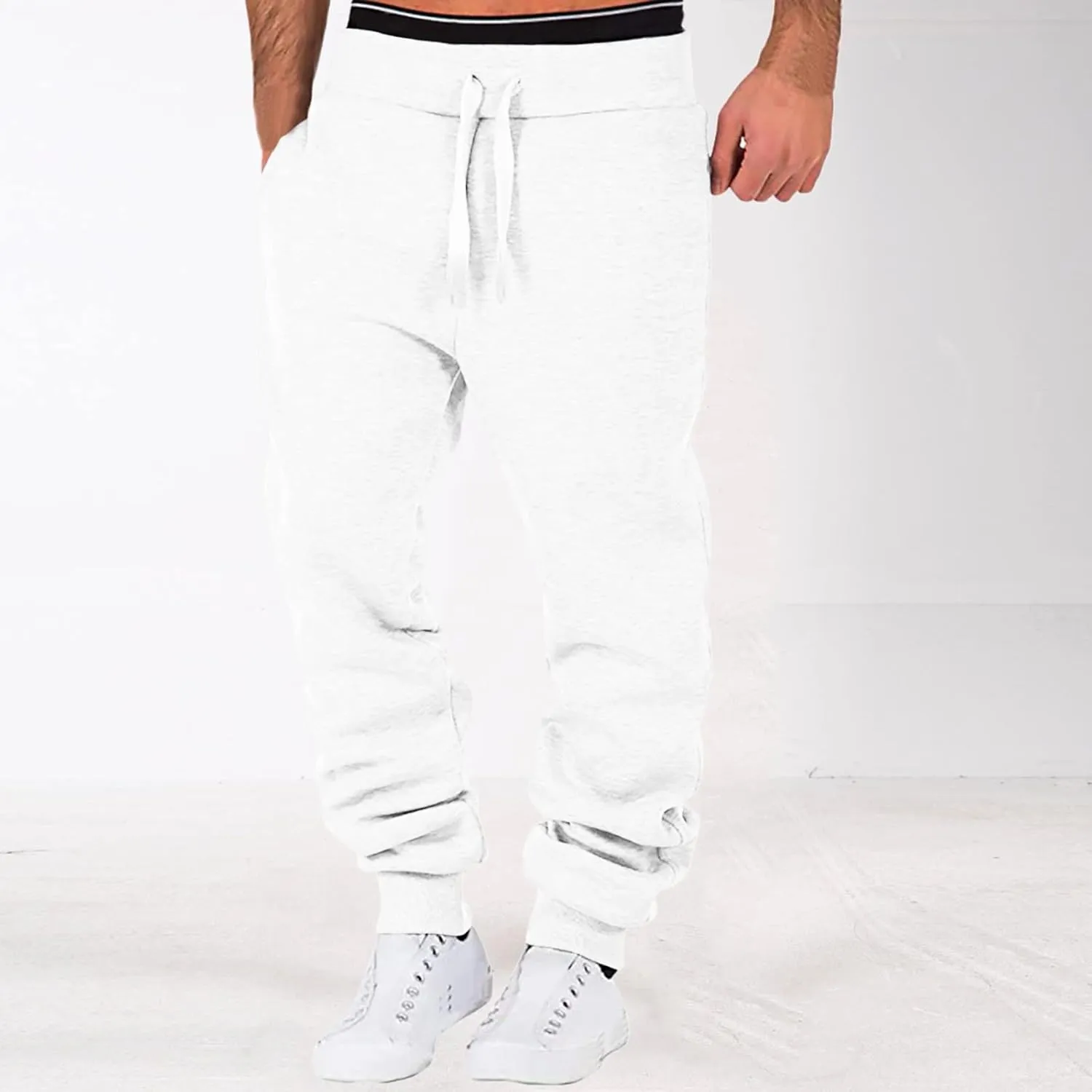 Big and Tall Sweatpants for Men Athletic Workout Jogger Pants Drawstring Trousers Men's Winter Fleece Pants Sherpa