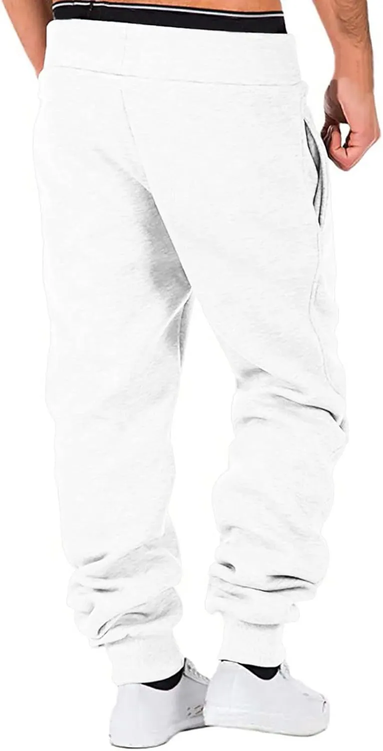 Big and Tall Sweatpants for Men Athletic Workout Jogger Pants Drawstring Trousers Men's Winter Fleece Pants Sherpa