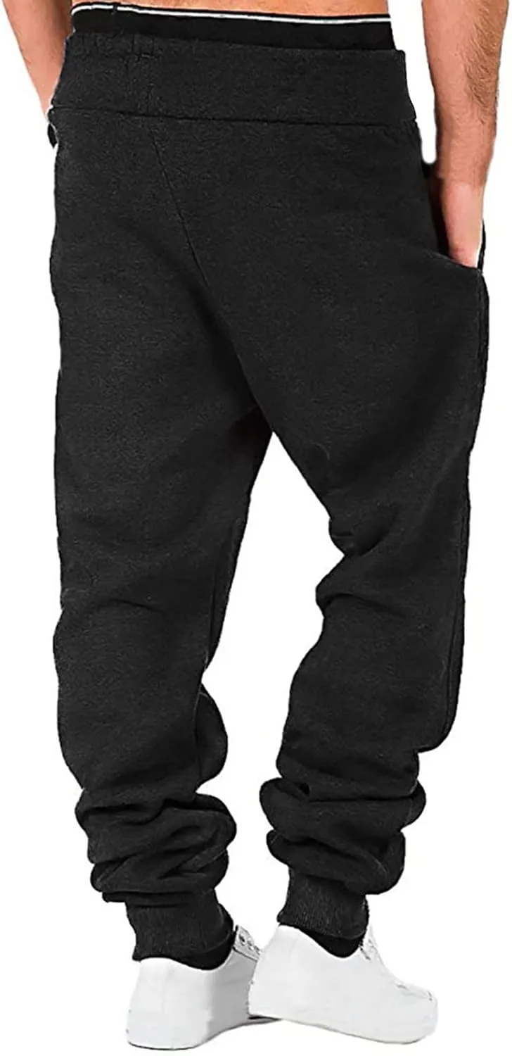 Big and Tall Sweatpants for Men Athletic Workout Jogger Pants Drawstring Trousers Men's Winter Fleece Pants Sherpa