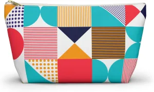Black and White Checkered Accessory Pouch  Stylish Zippered Makeup Bag, Travel Cosmetic Bag, Pencil Case for Women & Men (Colorful, Large)