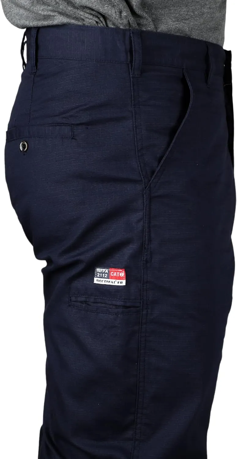 BOCOMAL FR Pants for Men Casual Style Lightweight 100% C Rip Stop Water Repellent Finish Flame Resistant Jeans Relax Fit
