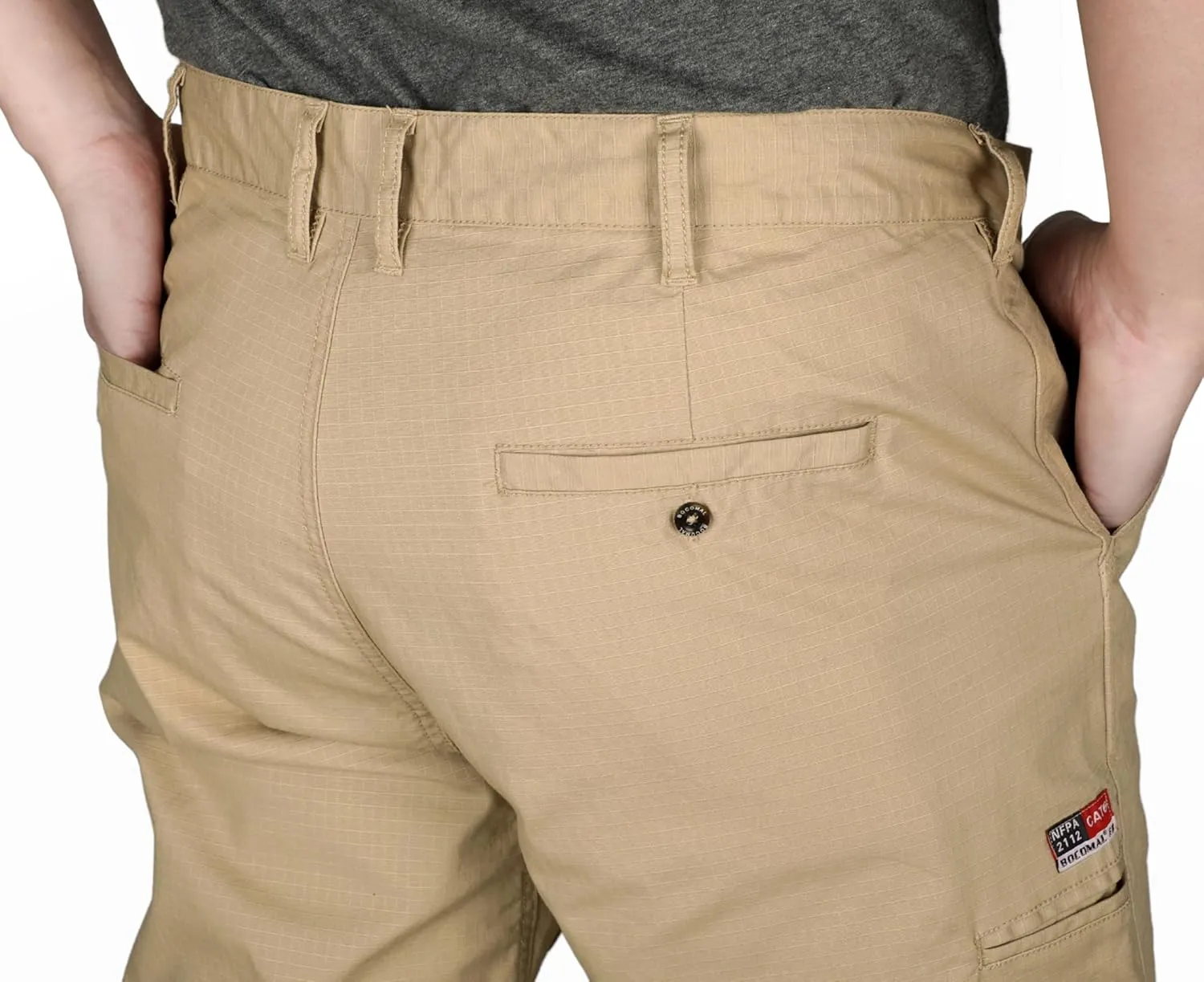 BOCOMAL FR Pants for Men Casual Style Lightweight 100% C Rip Stop Water Repellent Finish Flame Resistant Jeans Relax Fit