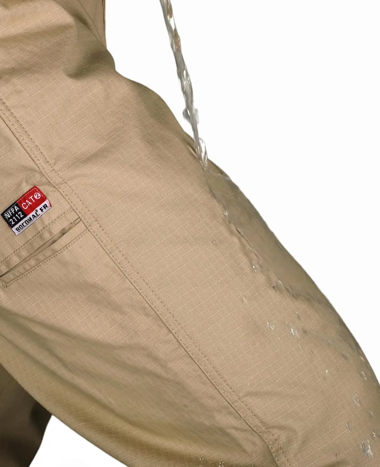 BOCOMAL FR Pants for Men Casual Style Lightweight 100% C Rip Stop Water Repellent Finish Flame Resistant Jeans Relax Fit
