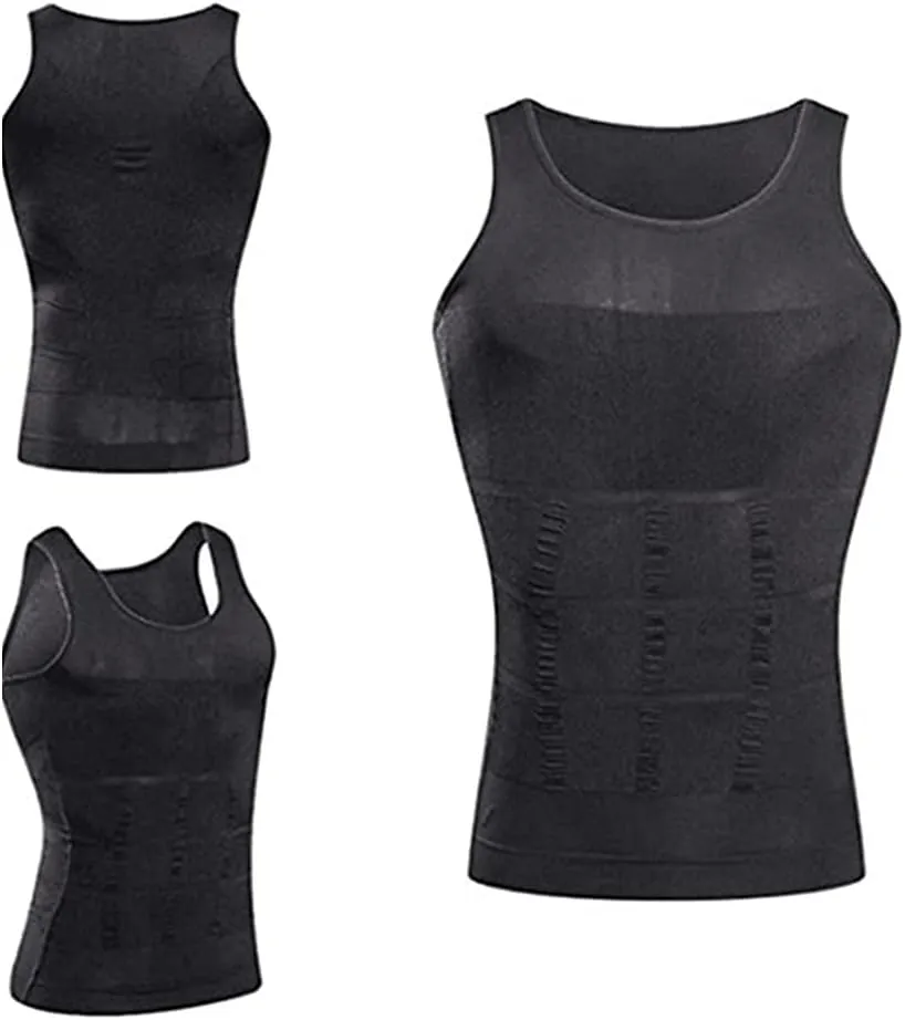 Body Shaper Slimming Shirt For Men Stomach Trimmer Undershirt Slim Fit Vest XS-2XL