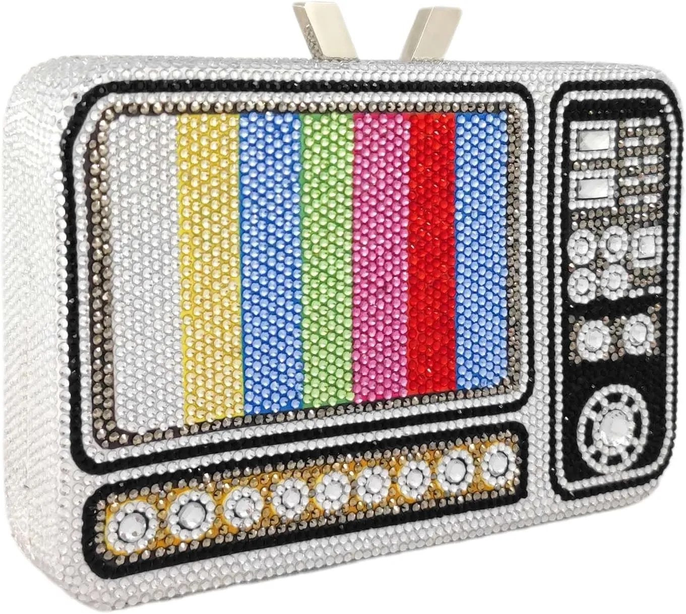 Boutique De FGG Retro Crystal Clutch Purses for Women Luxury Rhinestone Evening Bag Novelty Formal Party Clutch Handbag,Mini