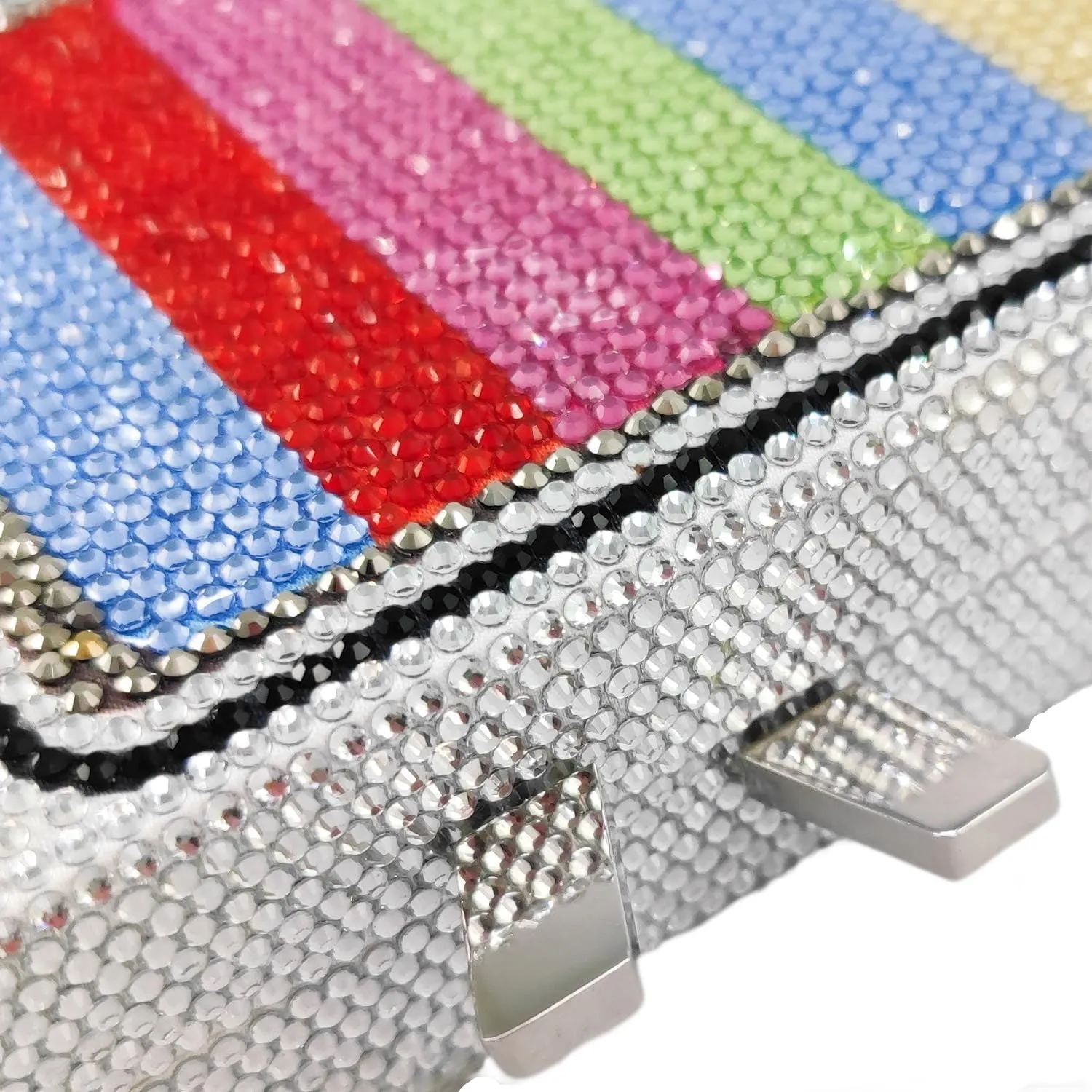 Boutique De FGG Retro Crystal Clutch Purses for Women Luxury Rhinestone Evening Bag Novelty Formal Party Clutch Handbag,Mini