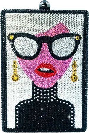 Boutique De FGG Retro Crystal Clutch Purses for Women Luxury Rhinestone Evening Bag Novelty Formal Party Clutch Handbag,Mini