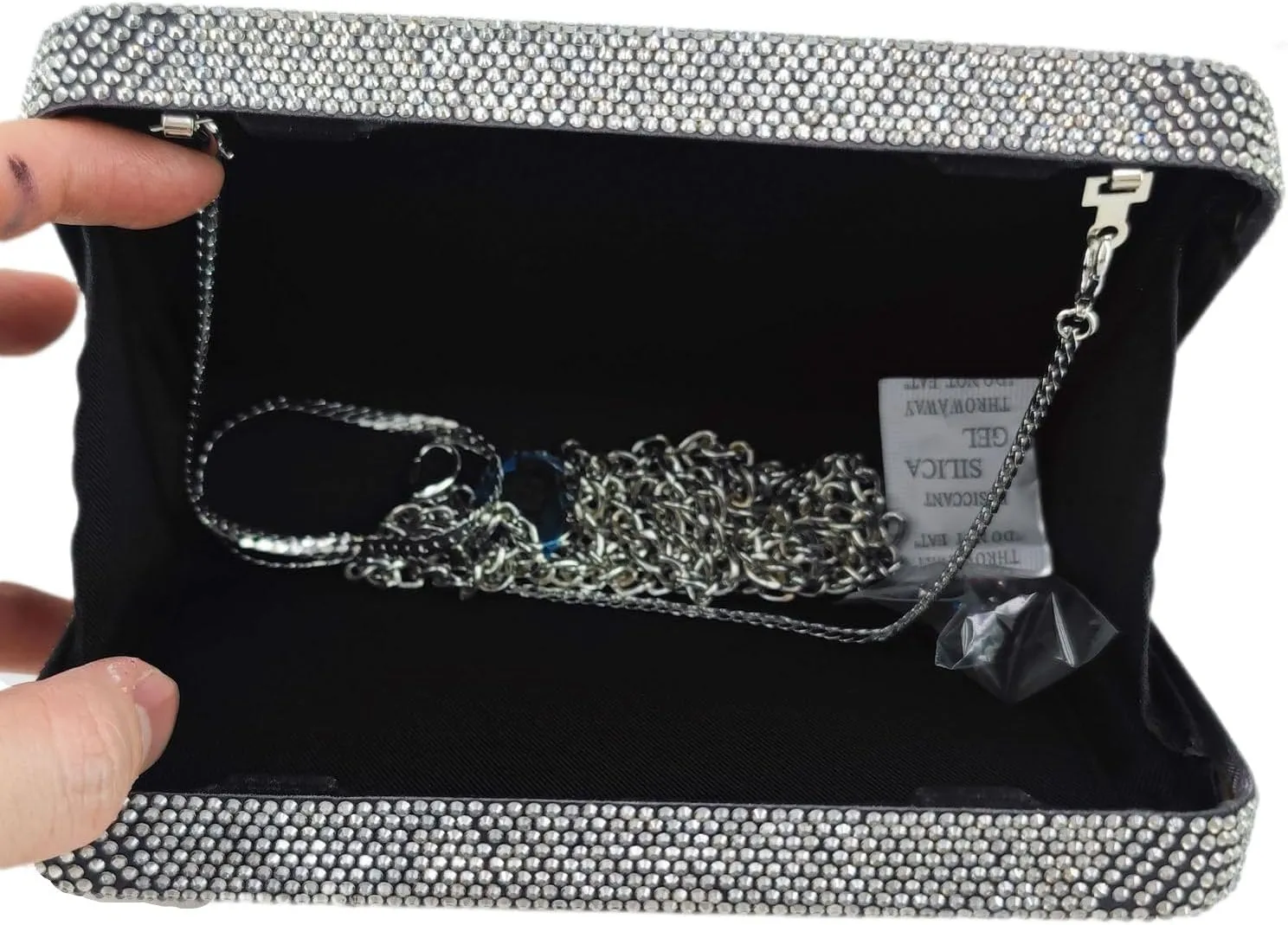 Boutique De FGG Retro Crystal Clutch Purses for Women Luxury Rhinestone Evening Bag Novelty Formal Party Clutch Handbag,Mini
