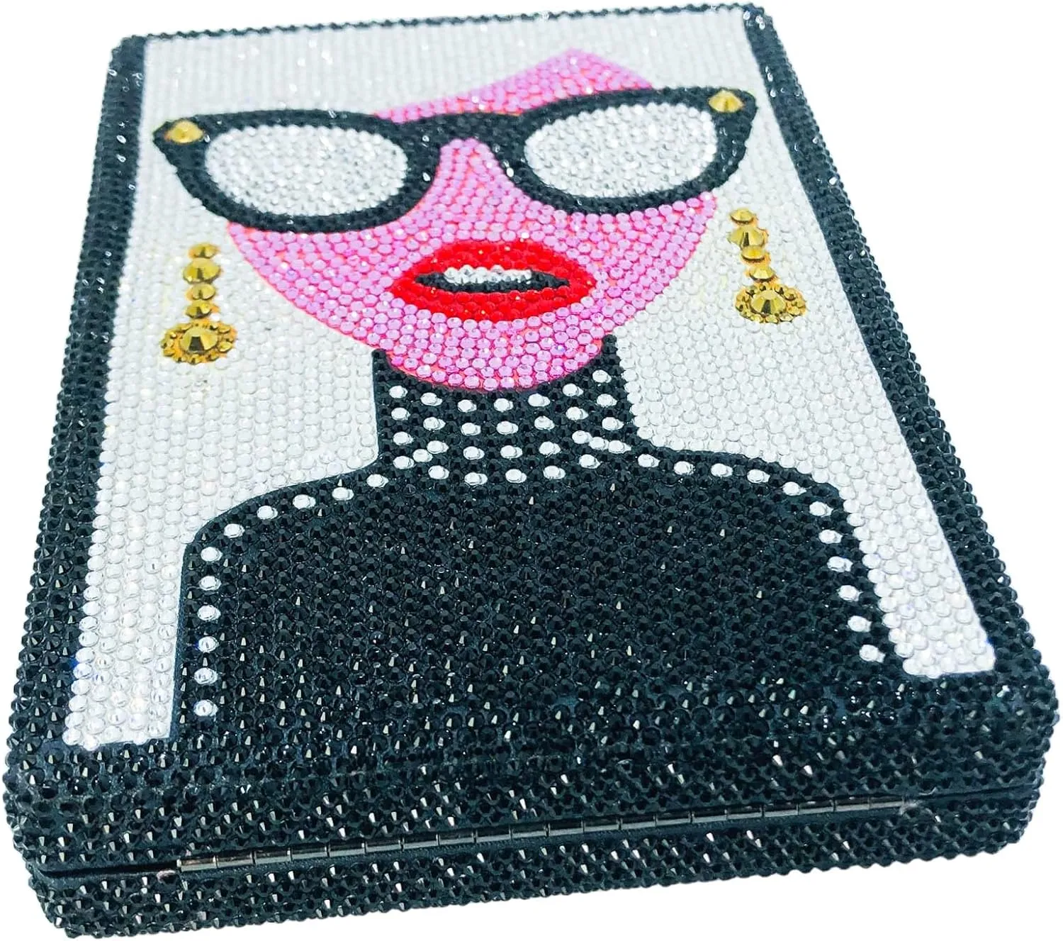 Boutique De FGG Retro Crystal Clutch Purses for Women Luxury Rhinestone Evening Bag Novelty Formal Party Clutch Handbag,Mini