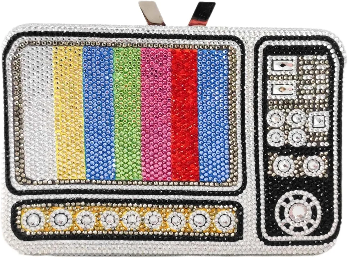 Boutique De FGG Retro Crystal Clutch Purses for Women Luxury Rhinestone Evening Bag Novelty Formal Party Clutch Handbag,Mini