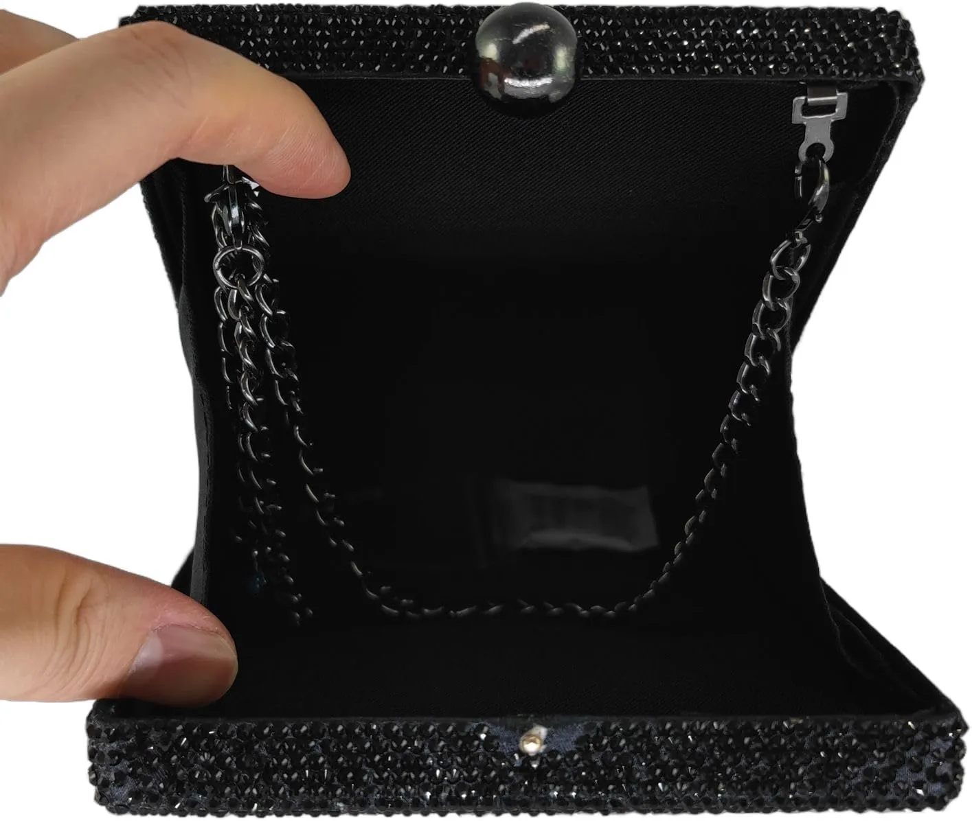 Boutique De FGG Retro Crystal Clutch Purses for Women Luxury Rhinestone Evening Bag Novelty Formal Party Clutch Handbag,Mini