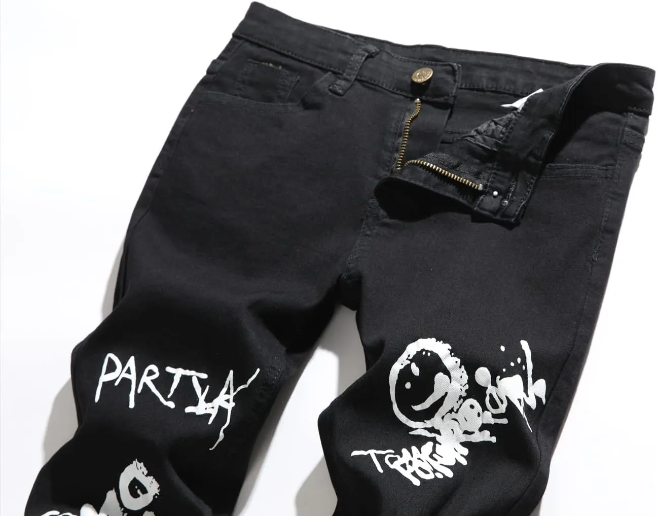 Boy's Skinny Fit Ripped Destroyed Distressed Stretch Slim Jeans Pants