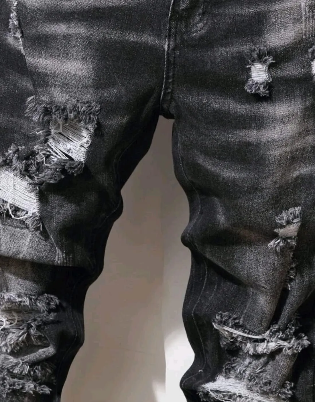 Boy's Skinny Fit Ripped Destroyed Distressed Stretch Slim Jeans Pants
