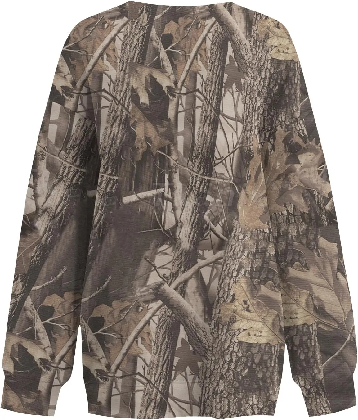 Camo Sweatshirt for Women Maple-Leaf Print Camo Crewneck Sweatshirts Long Sleeve Oversized Sweater Pullover Casual Tops